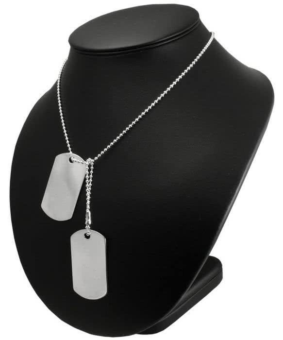 silver mens dog tags