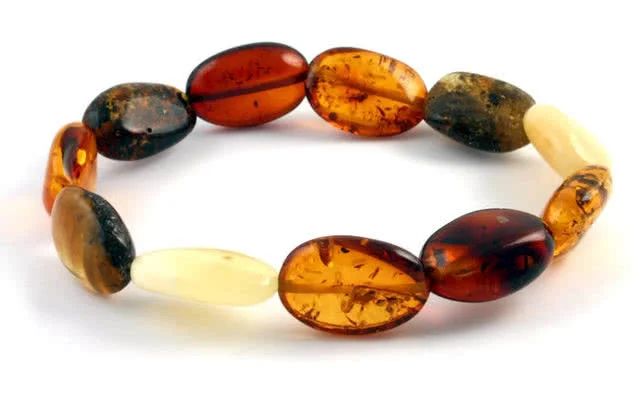 Multi Colour Amber Stretch Bracelet