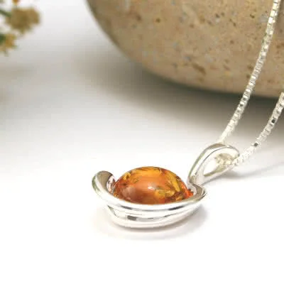 Honey Amber Circles Pendant