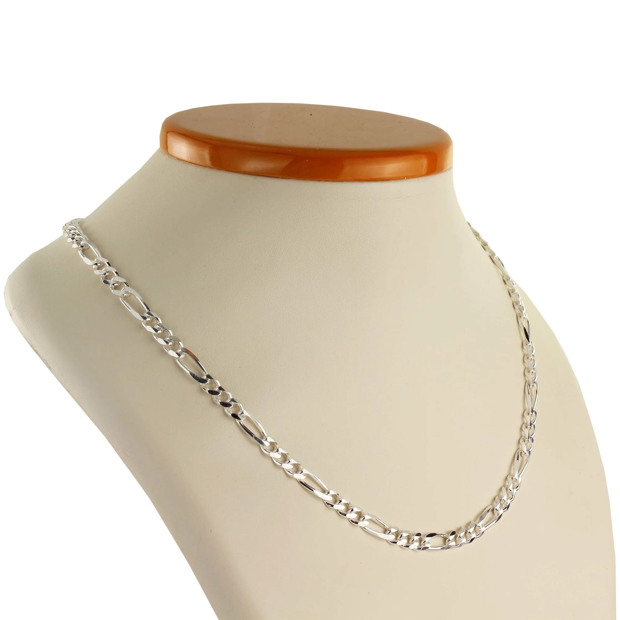 Solid Sterling Silver Hallmarked Figaro Chain 5mm Width