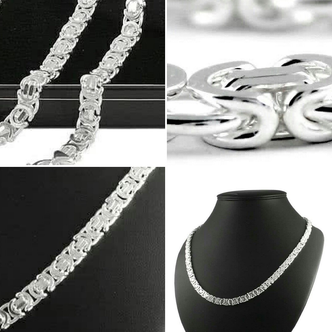 Men's Solid Sterling Silver Byzantine Chain
