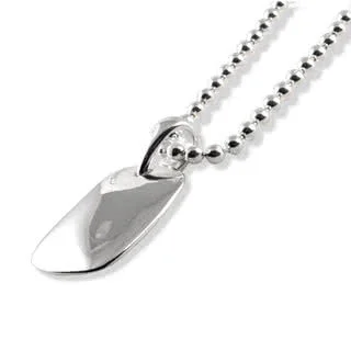 Mens Silver Tag Pendant with Bead Chain