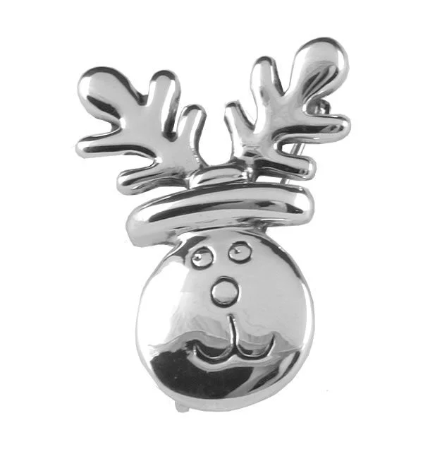 Silver Reindeer Brooch - Adorable sterling silver Reindeer brooch