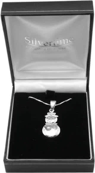 Silver Snowman Pendant measures 40mm x 16mm including bale