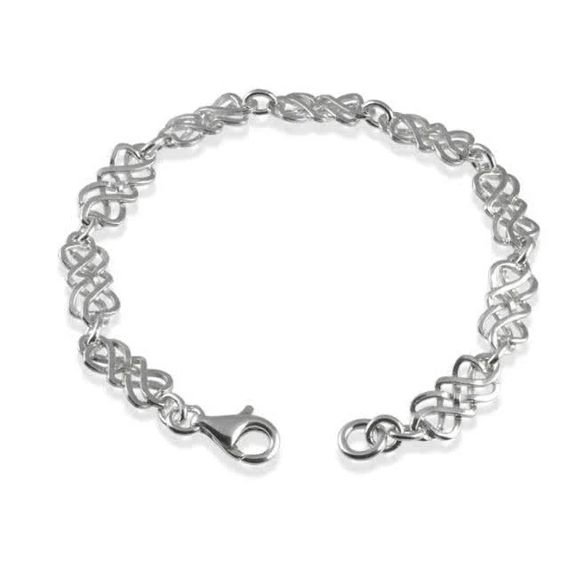 Handmade Celtic Silver Link Bracelet - 9 Celtic Link Sections