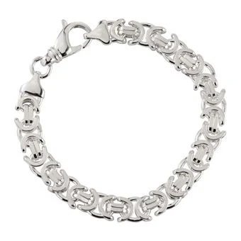 Byzantine Men's Silver Bracelet - 9.6mm width - 4.5mm depth