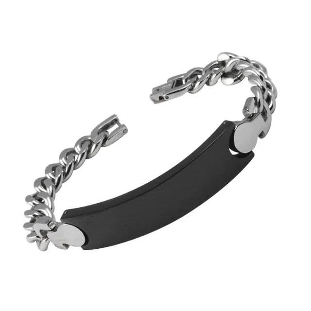 Stainless Steel Engraveable Identity Bracelet - Heavy 50 grams