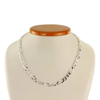 Sterling Silver 7.4mm Figaro Chain
