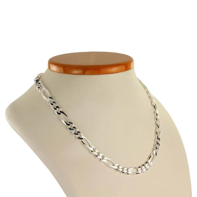 Solid Sterling Silver Figaro Chain