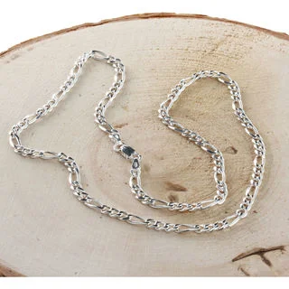 3.5mm Width Solid Sterling Silver Figaro Chain