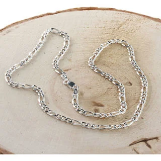 3.8mm Width Solid Sterling Silver Figaro Chain