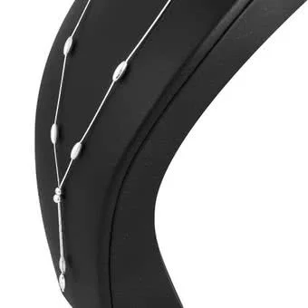 Silver Beaded Drop Necklace