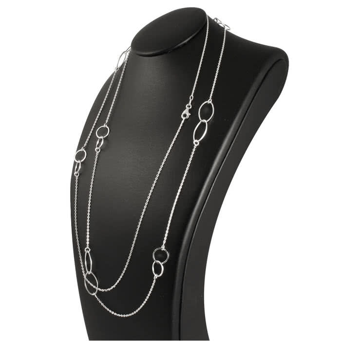Circles And Ovals Extra Long Necklace 