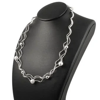 Triple Wavy Bead Necklace