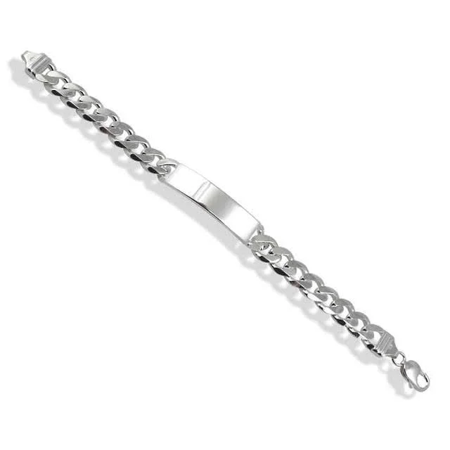 Mens Silver ID Bracelet