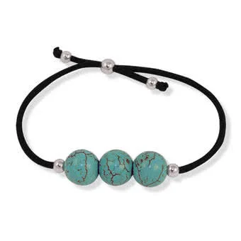 Triple Turquoise Bead Bracelet