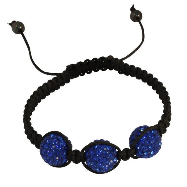 Deep Ocean Blue Crystal Bead Bracelet -  Fits wrist sizes from 6 to 9 inches -  15.24cm to 22.86cm.