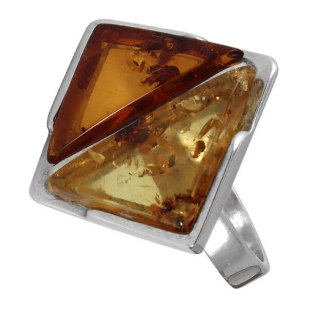 Lemon and Honey Amber Ring