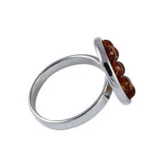 Honey Amber Circles Ring - The amber set section measures 17mm in diameter