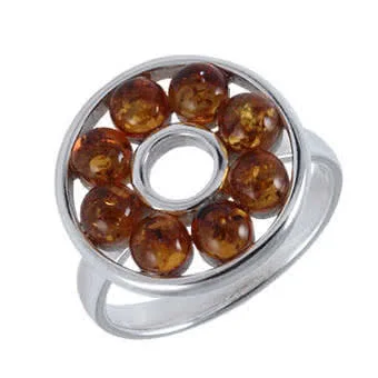 Honey Amber Circles Ring