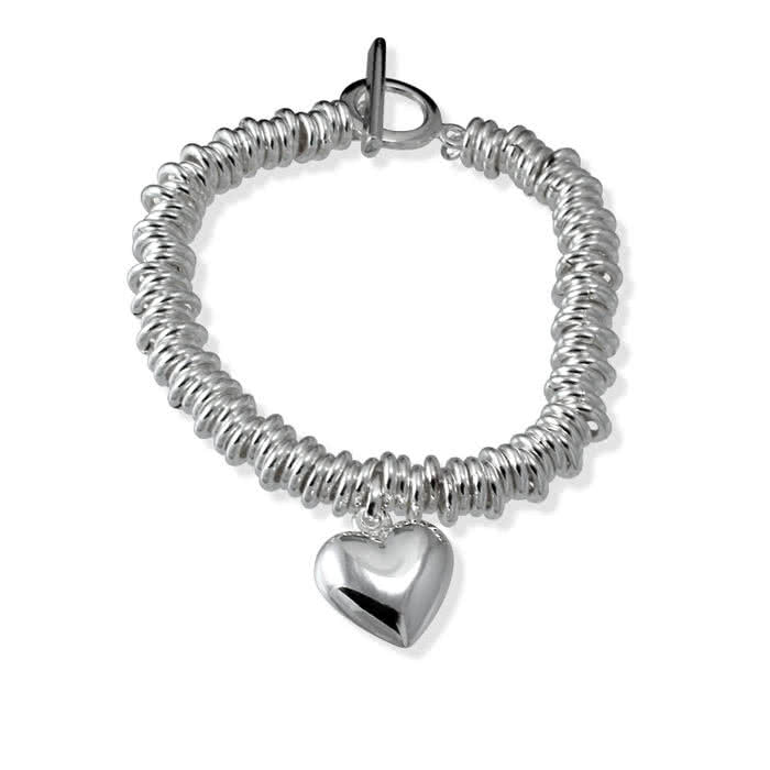 Heavyweight Solid Sterling Silver Sweetie Bracelet T Bar Fastening