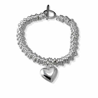 Heavyweight Solid Sterling Silver Sweetie Bracelet T Bar Fastening