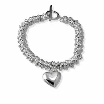 Heavyweight Sweetie T-Bar Heart Bracelet