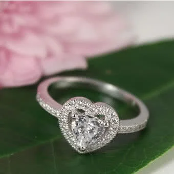 CZ Heart Ring with Micro Pave Shoulders CZ Heart Ring with Micro Pave Shoulders