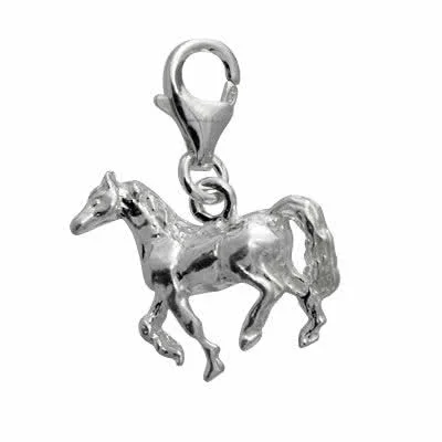 Solid Silver Horse Charm with lobster clasp