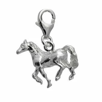 Clip on Silver Horse Charm