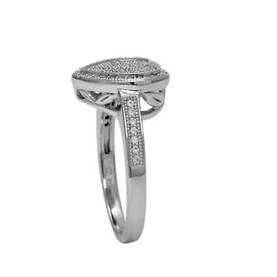 Sterling silver sales diamond heart ring