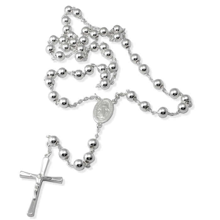 Sterling Silver Rosary Necklace 1 Ounce