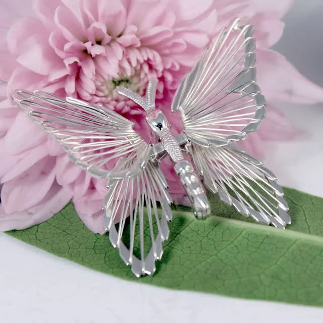 Handmade Silver Butterfly Brooch