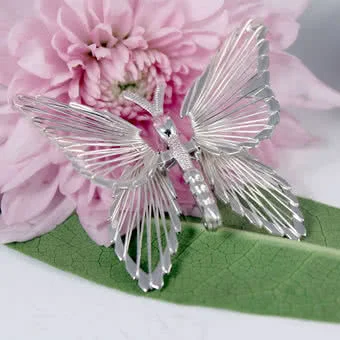 Silver Butterfly Brooch