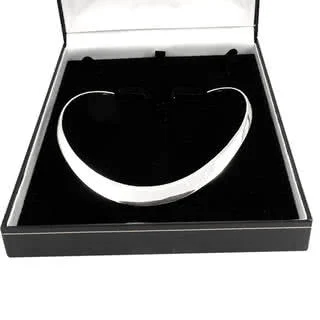 Heavy Graduated Silver Torque Collar in Collar Gift Box