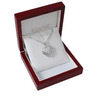 Silver Heart Locket - Measures 24mm x 21mm excluding bale
