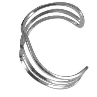 Triple Wave Silver Bangle - The bangle is malleable, can be gently opened or closed to fit snugly