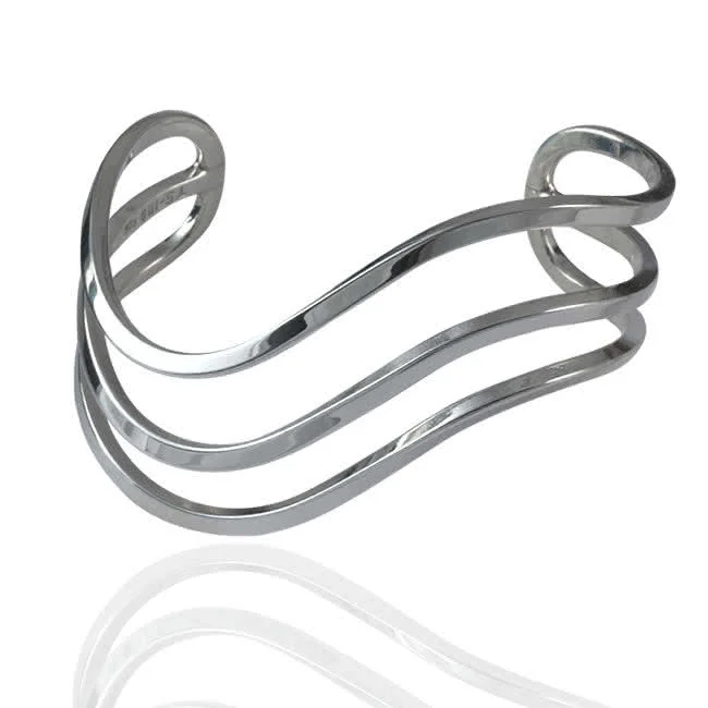 Sterling silver wave bangle online