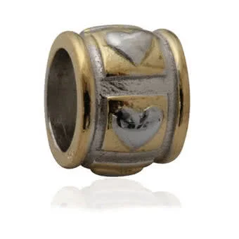 Gold Detailed Heart Charm Bead