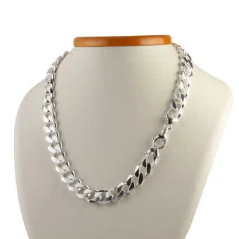 Heavy Wide Silver Curb Chain 13mm Width