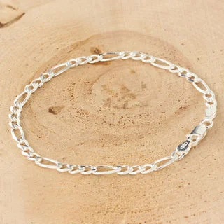 Lightweight 3.5mm Sterling Silver Figaro Bracelet