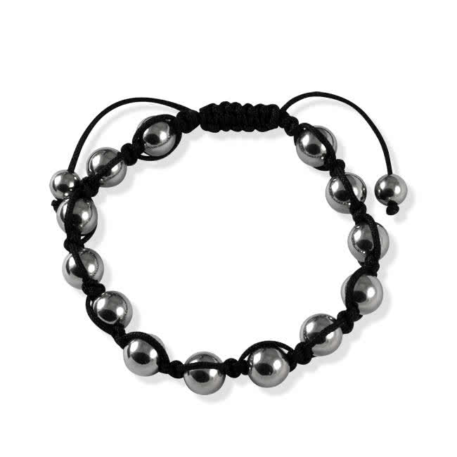 Shamballa Style Stainless Steel Ball Adjustable Mens Bracelet
