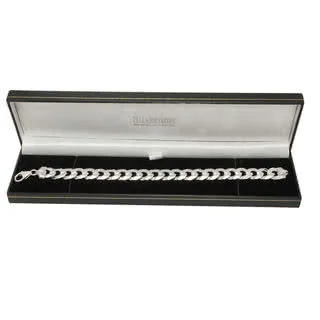 Wide Chunky Silver Curb Bracelet 11.80mm