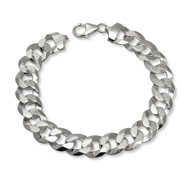 Wide Silver Curb Bracelet 11.80mm