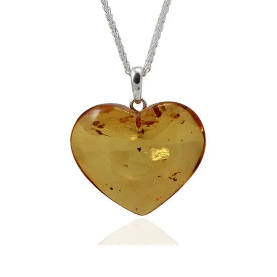Honey Baltic Amber Heart