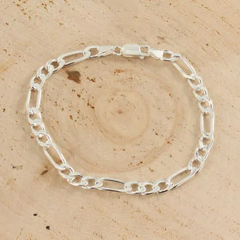 Sterling Silver Figaro Bracelet 5.80mm Width