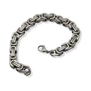 Stainless Steel Byzantine Bracelet - 8.50mm Wide Links - 48 grams