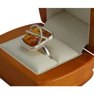 Adjustable Honey Amber Ring
