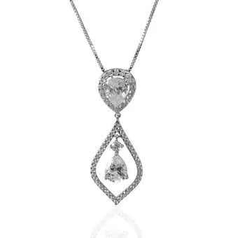 Double Drop Cubic Zirconia Pendant