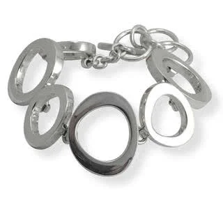 Adjustable Ladies Silver Ovals Bracelet